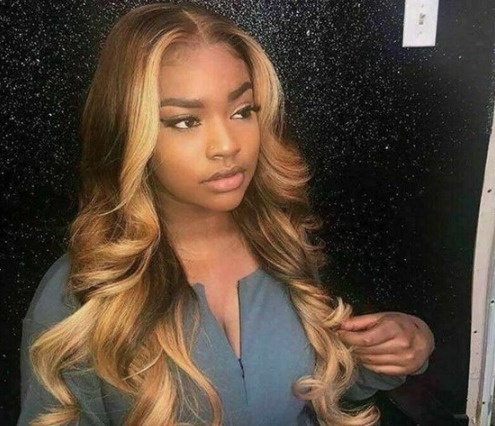 Honey blonde wig
